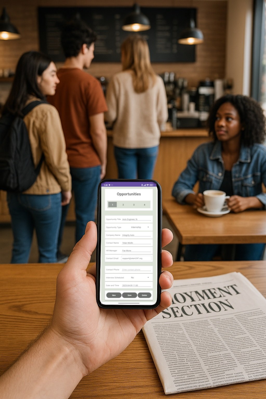 Using Opportunity 24/7 at coffee shop