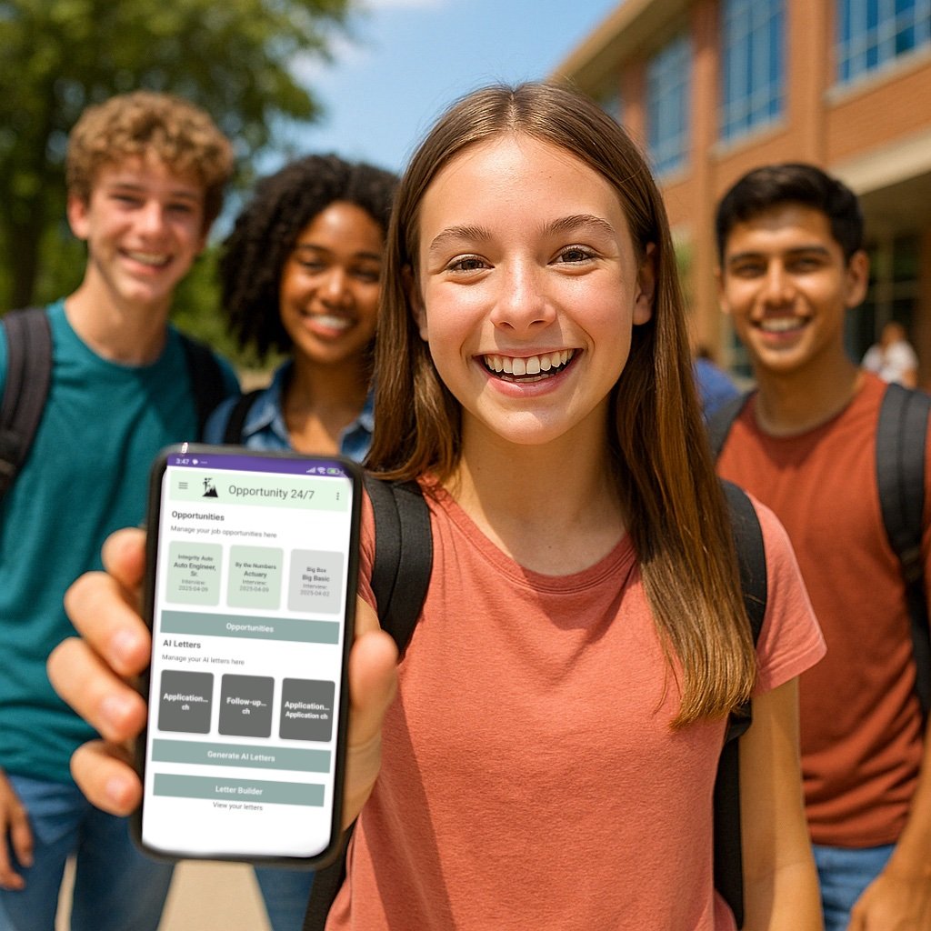 Friends exploring opportunity app